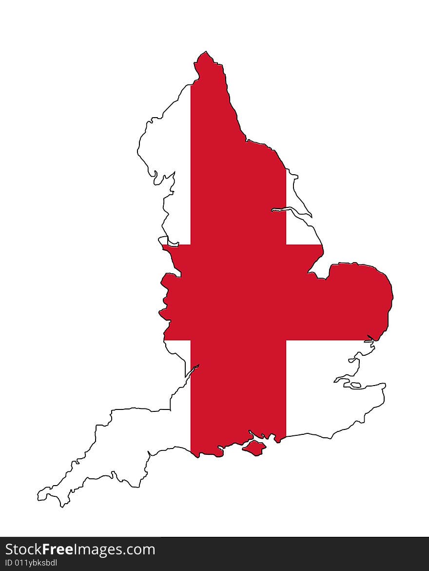 Map of england on white background