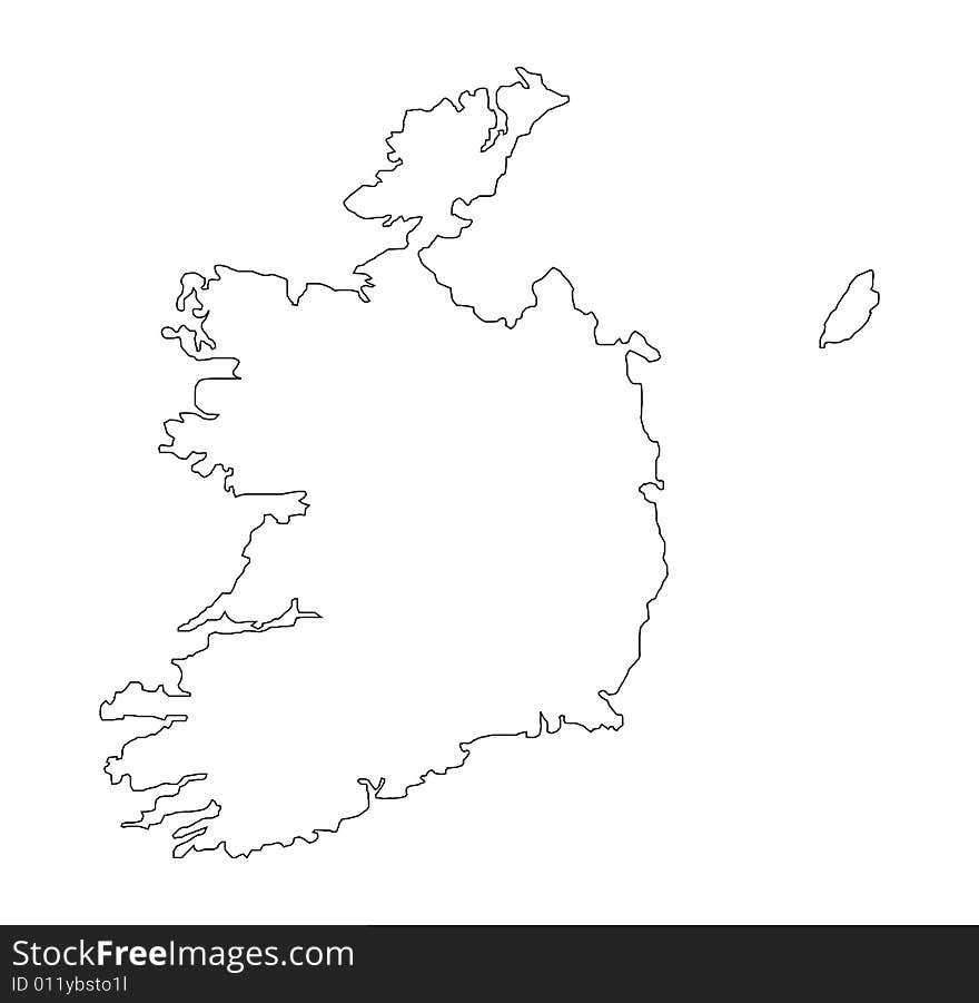 Map of eire on white background