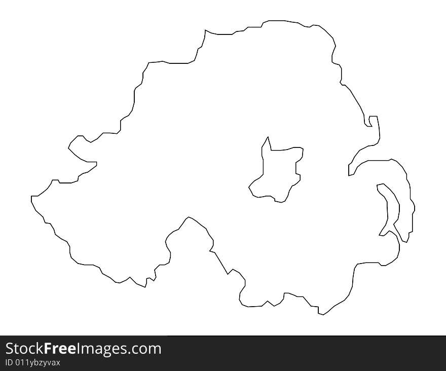 Map of north ireland on white background