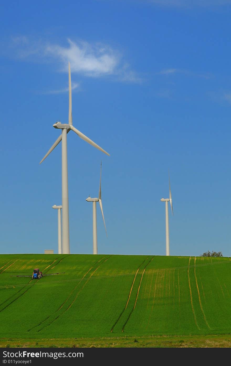 Four Wind Turbines