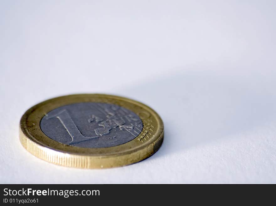 One euro coin isolated on a white background