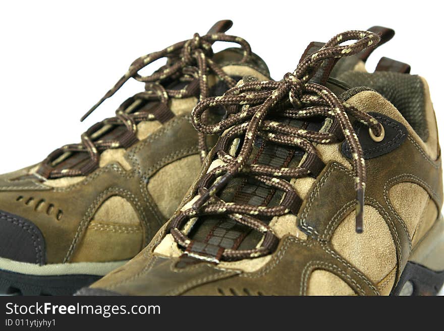 Hiking boots isolated on white background