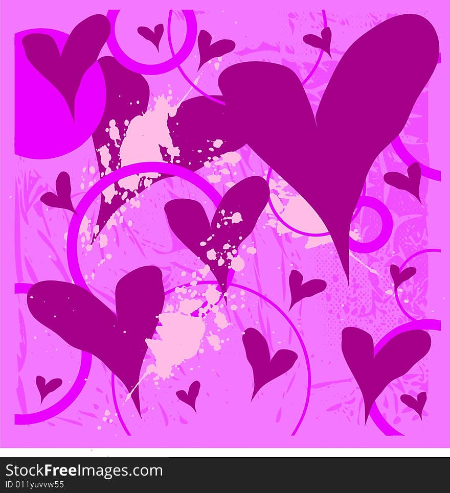 Abstract valentine heart background in grunge style. Abstract valentine heart background in grunge style