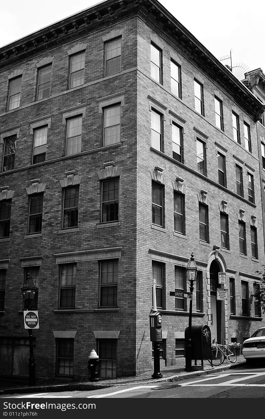 Old boston residential building in bostons beacon hill. Old boston residential building in bostons beacon hill