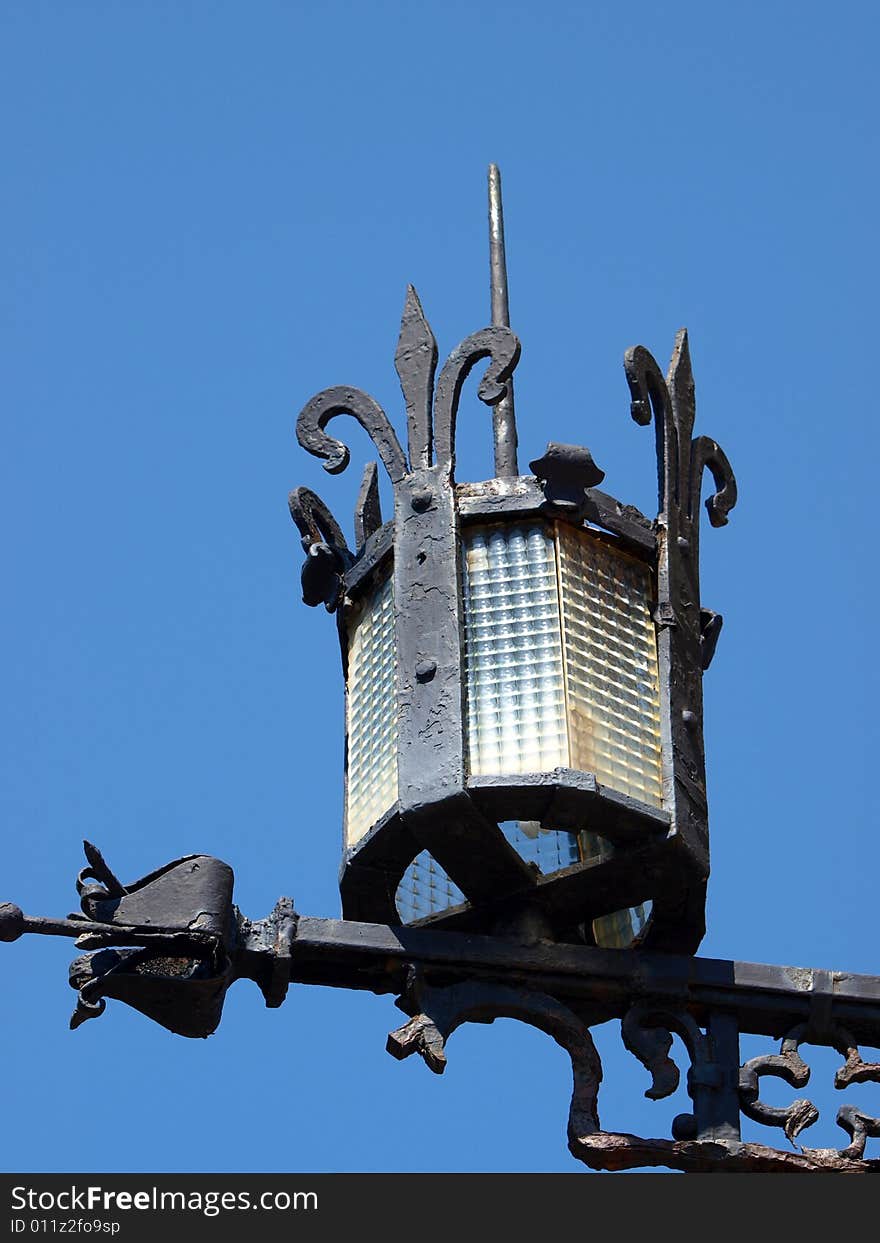 A beautiful ancient lamp in florence street