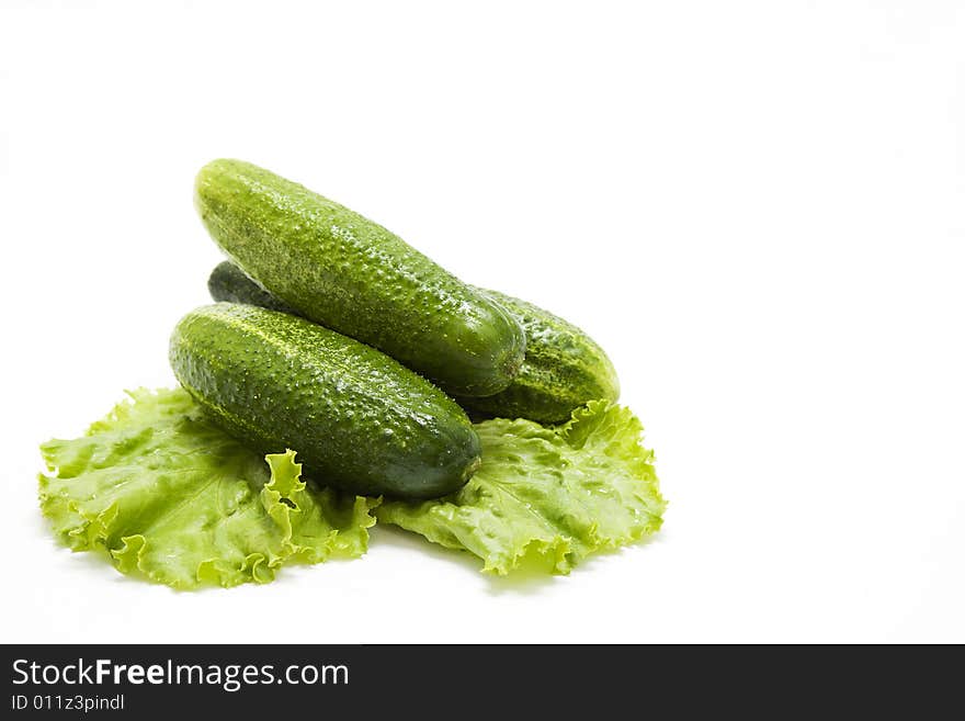 Cucumbers on lettuce