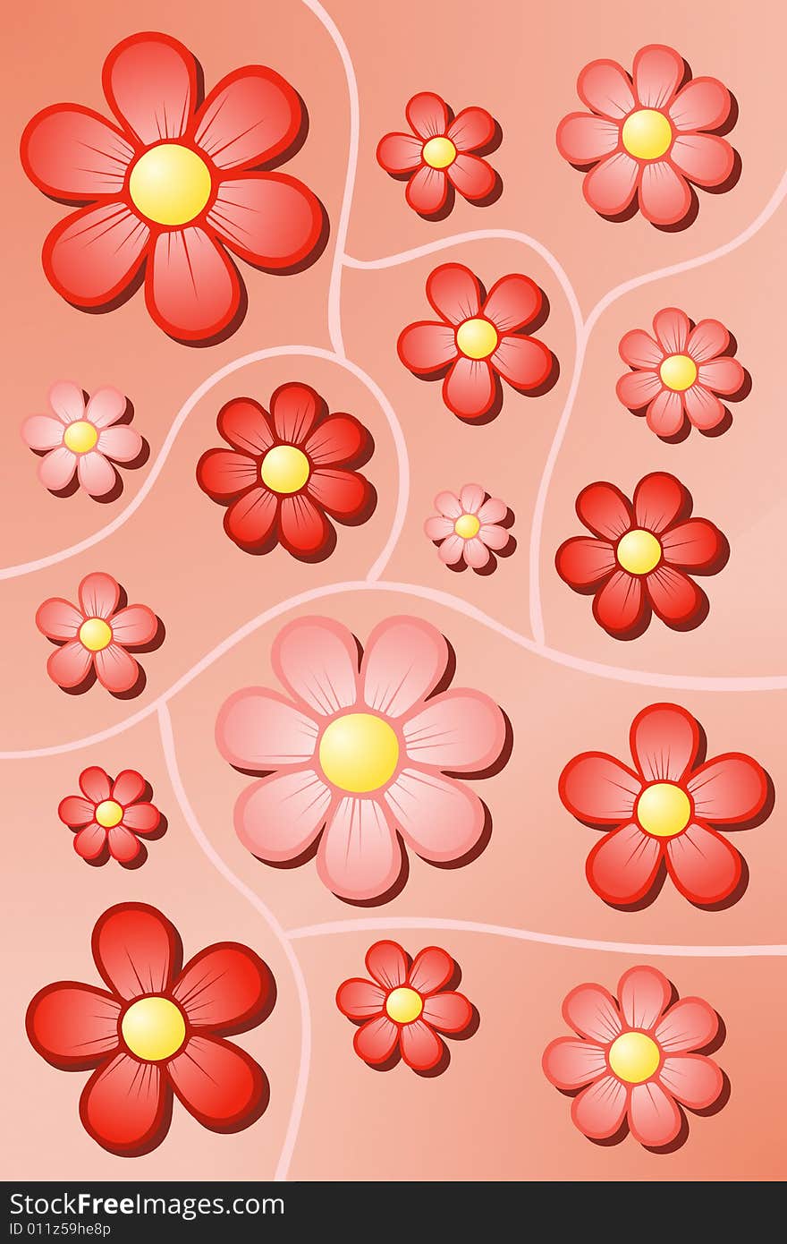 Vector illustratuion of flower bed