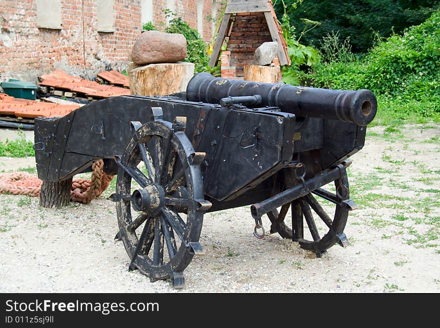 Historical cannon, color photo executed in poland