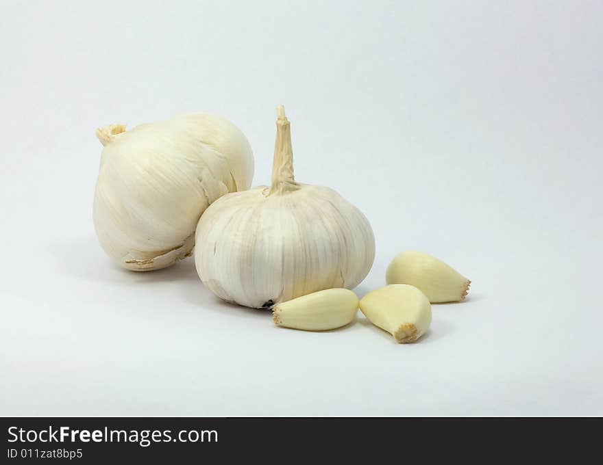 Fresh garlic isolated on white background