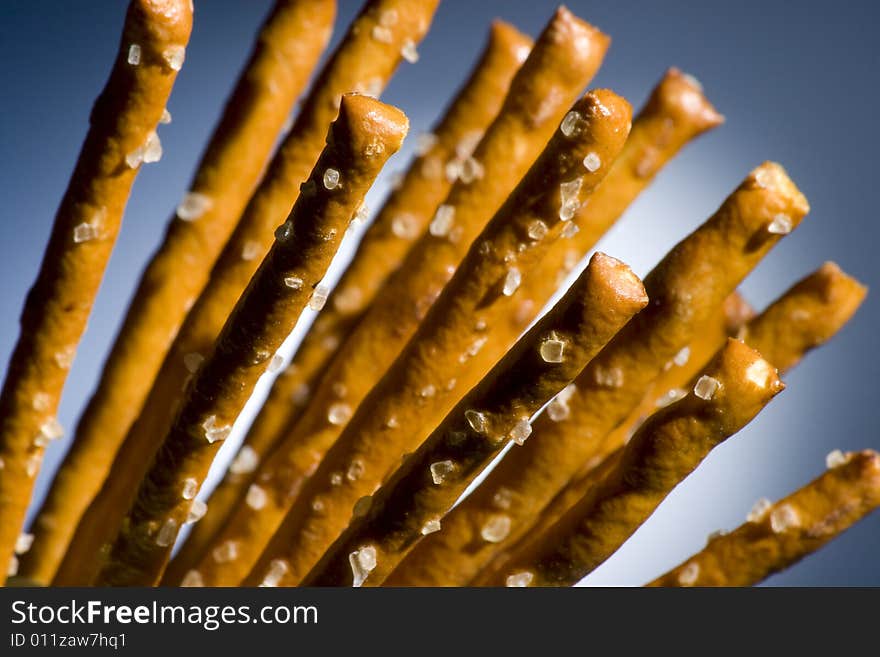 Group of pretzel sticks with  brightly lit background. Group of pretzel sticks with  brightly lit background