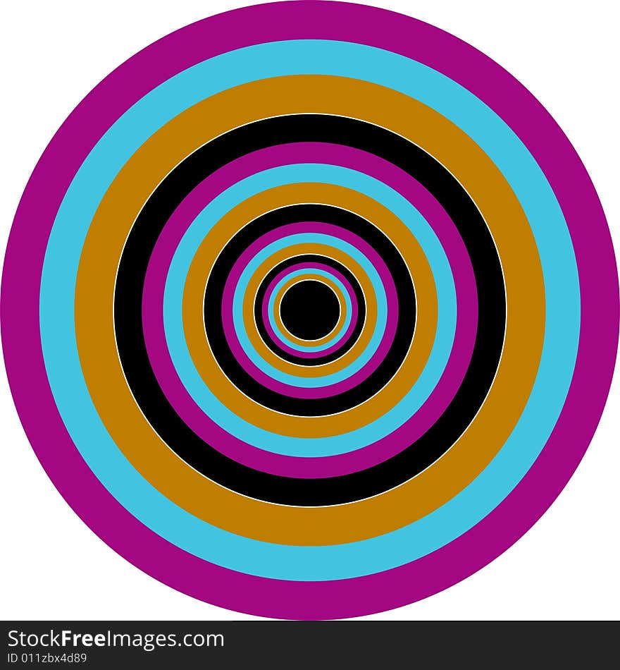 A scalable  illustration of a colourful circle target. A scalable  illustration of a colourful circle target.