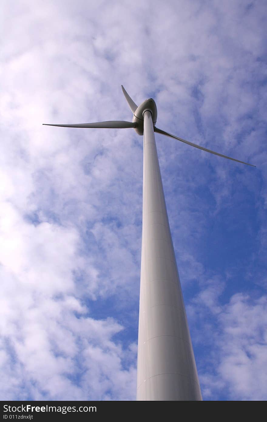 A wind energy generator tower. A wind energy generator tower.