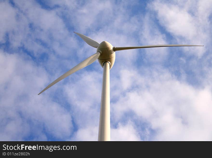 A wind energy generator tower. A wind energy generator tower.