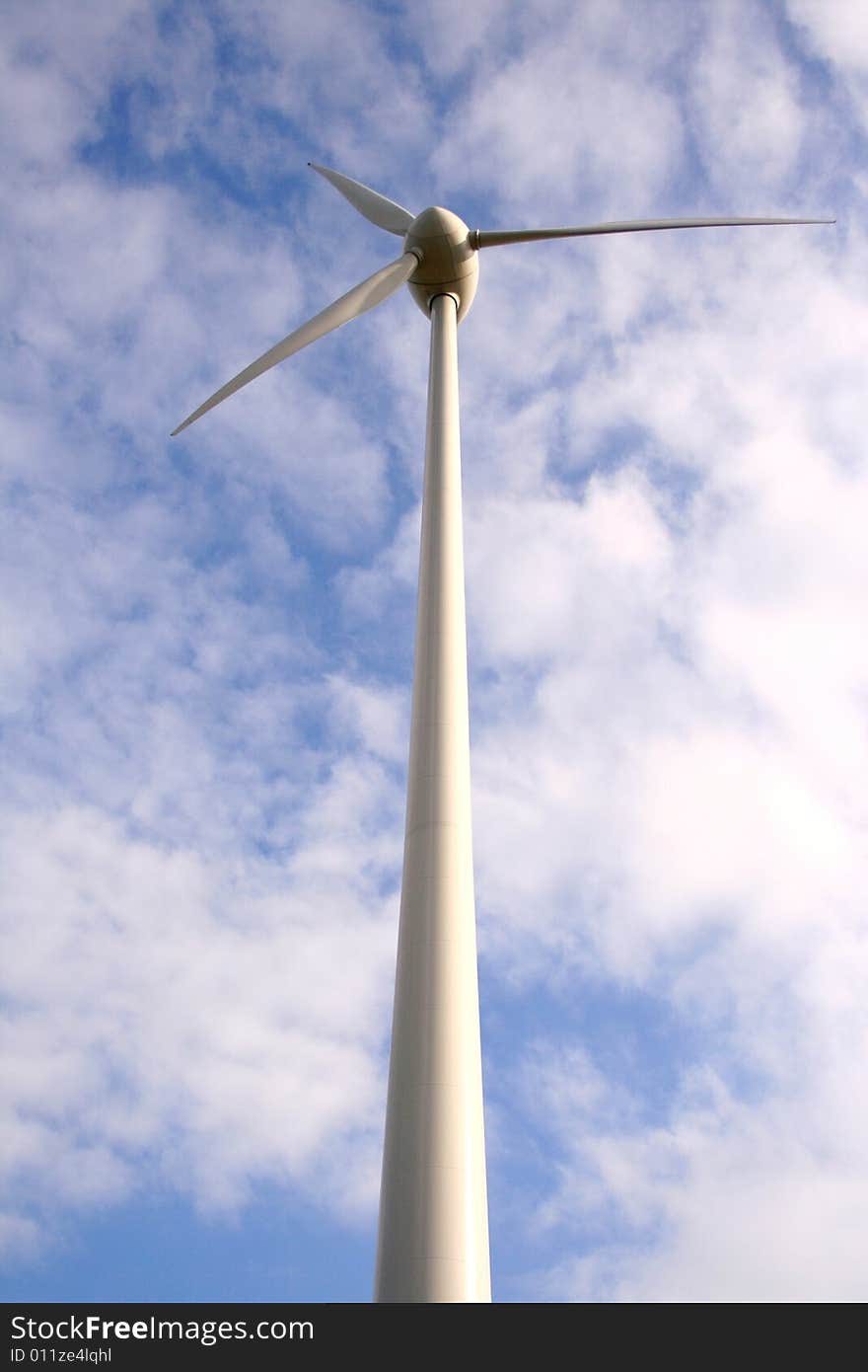 A wind energy generator tower. A wind energy generator tower.