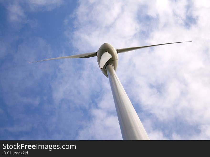 A wind energy generator tower. A wind energy generator tower.