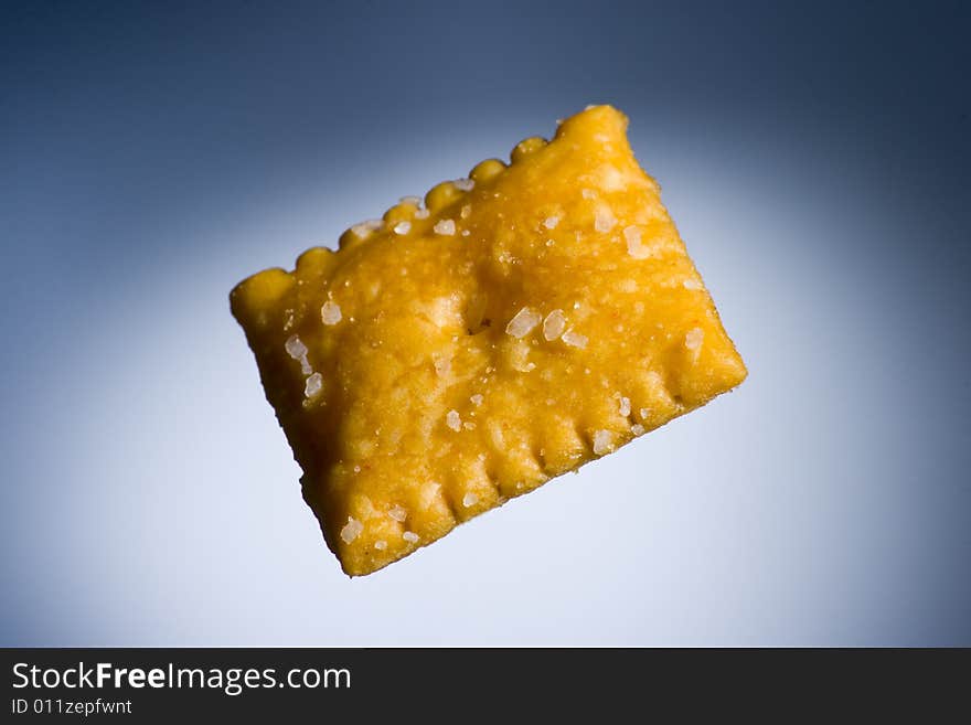 Cheese cracker floating