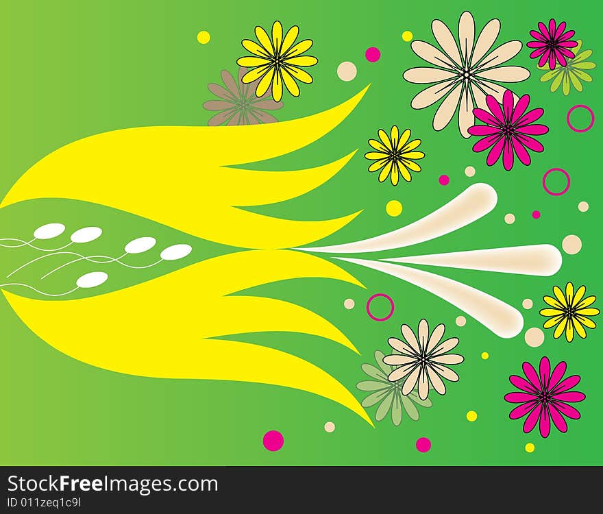 Flowers in a Garden are Featured in an Abstract Illustration. Flowers in a Garden are Featured in an Abstract Illustration.