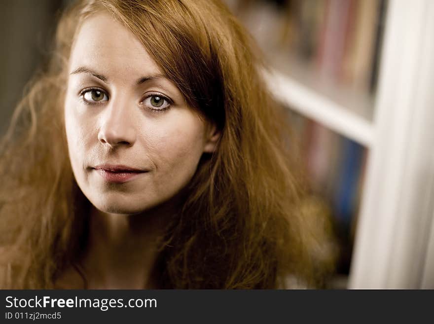 Portrait of a pretty young woman with big hair. Portrait of a pretty young woman with big hair