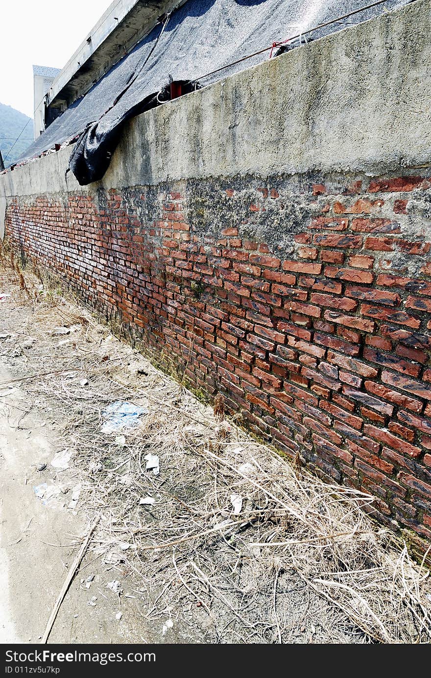 Very old brick walls of the texture