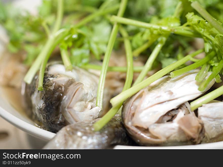 Steamed fish with caraway