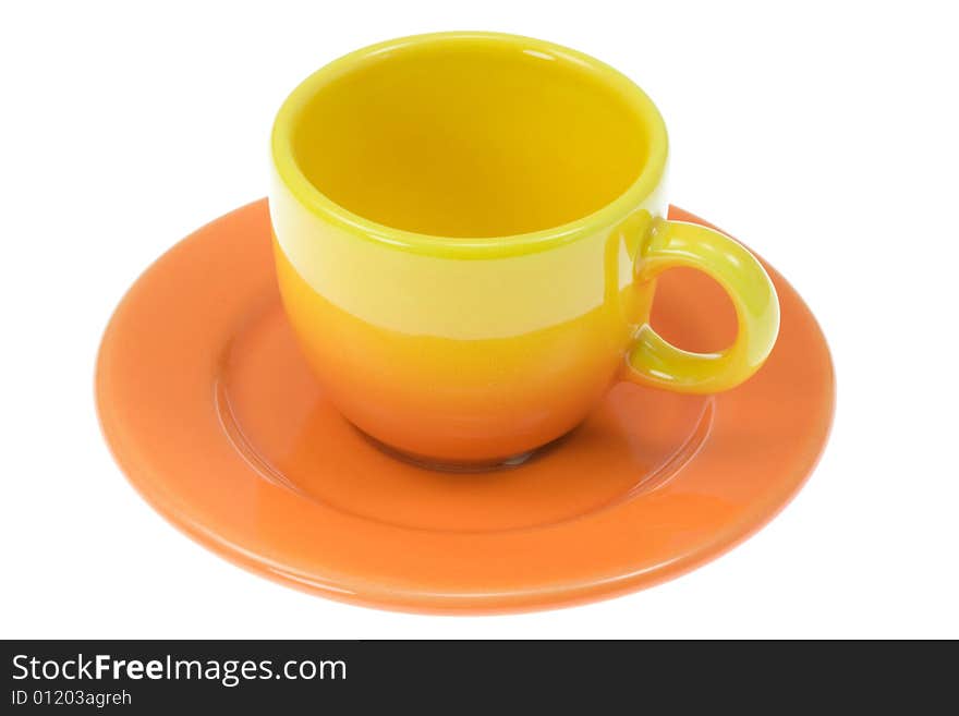 Coffee cup with saucer.