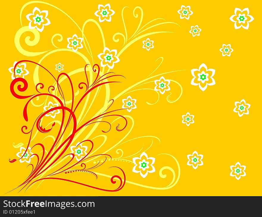 Abstract flower background with little flower, vector illustration