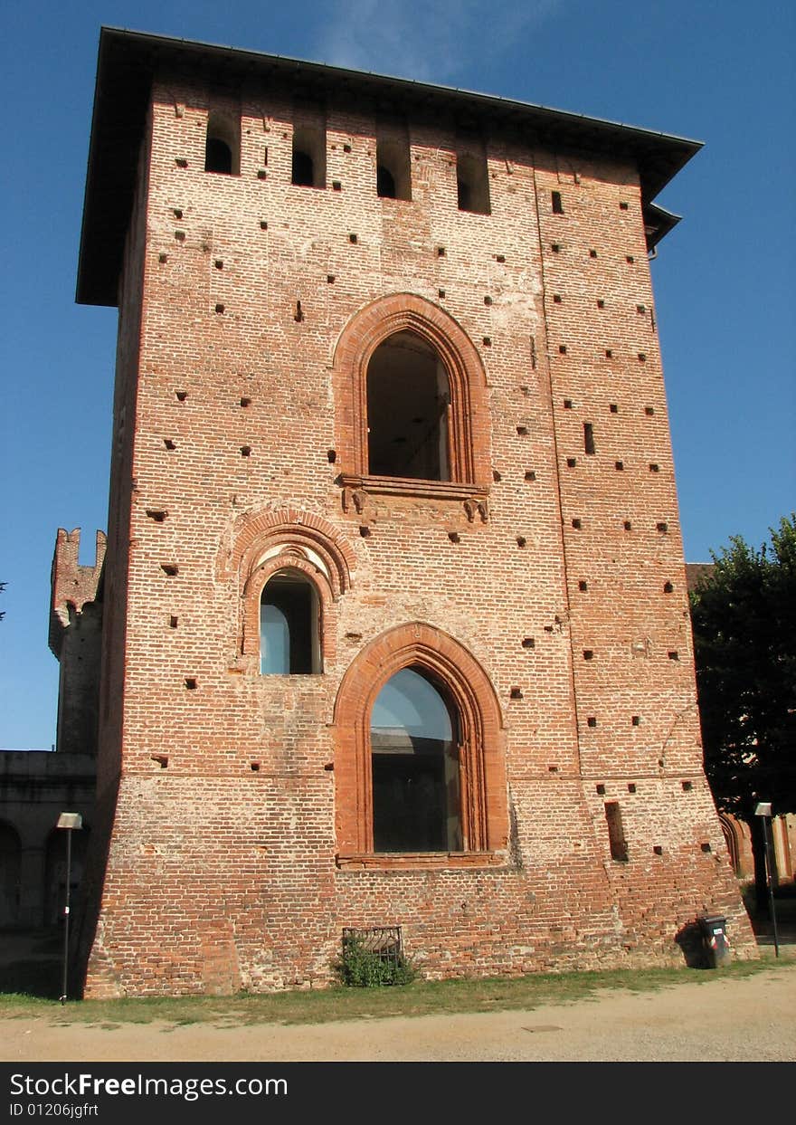 Castle Tower In Vigevano