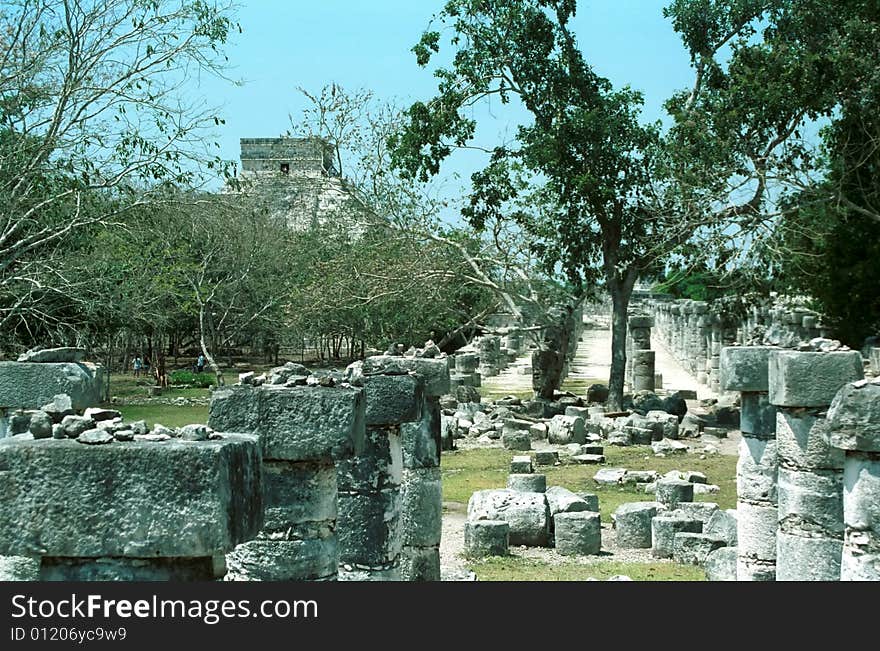 Square of the 1000 colums, Chichen Itza, Yucatan, Mexico