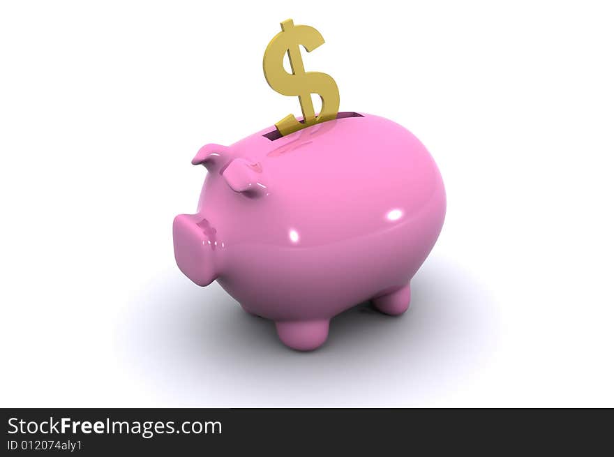 A 3D Rendered Piggybank Illustration showing Finance and savings. A 3D Rendered Piggybank Illustration showing Finance and savings