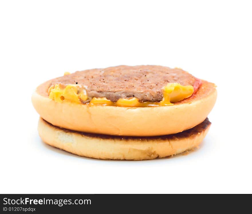 Cheeseburger isolated on white