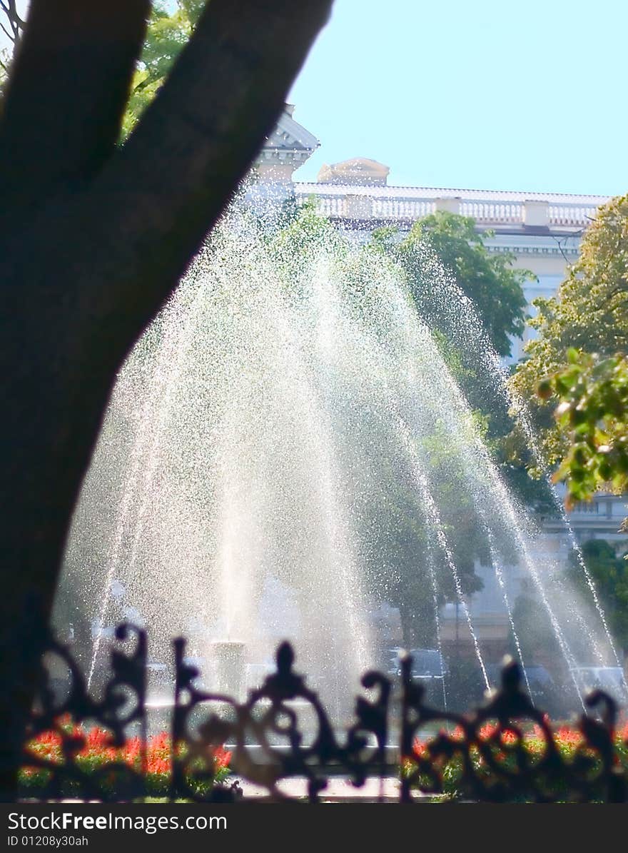 Fountain in park for your design