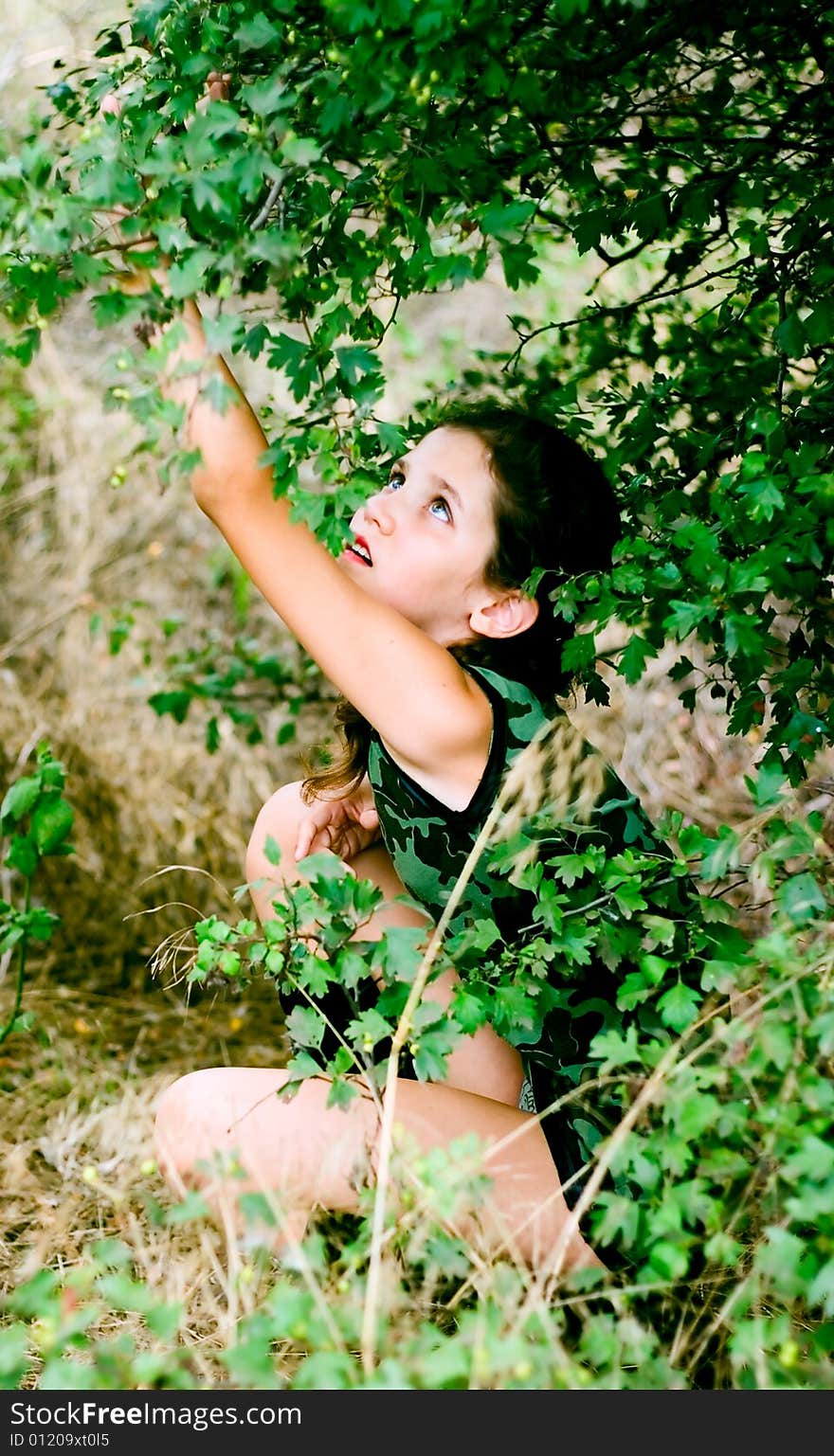 Beauty teen girl on nature