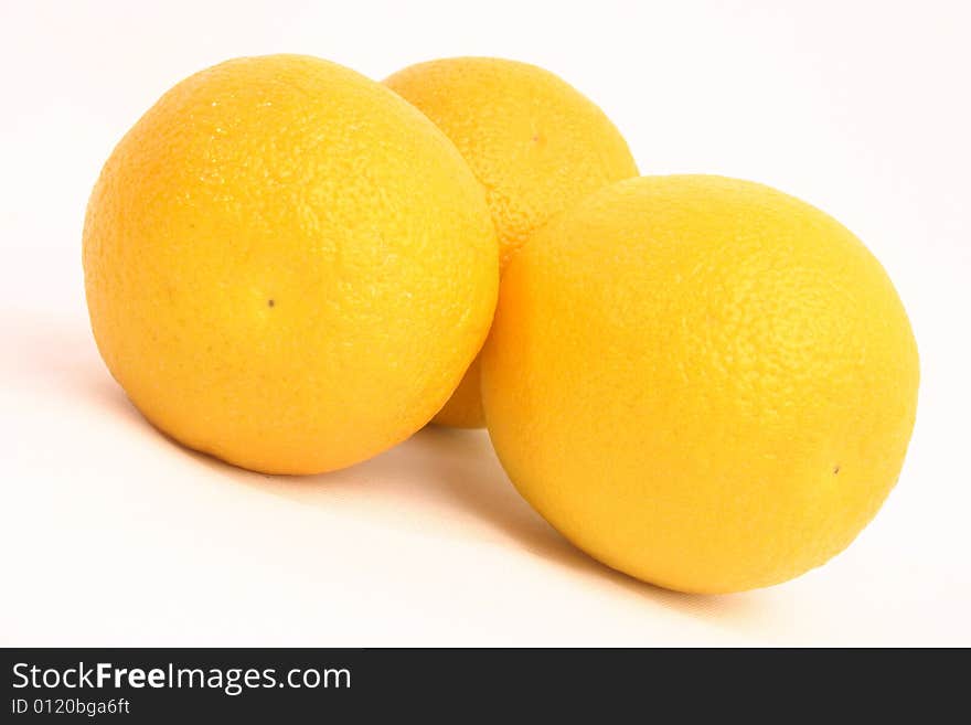 3 nice oranges on a white background