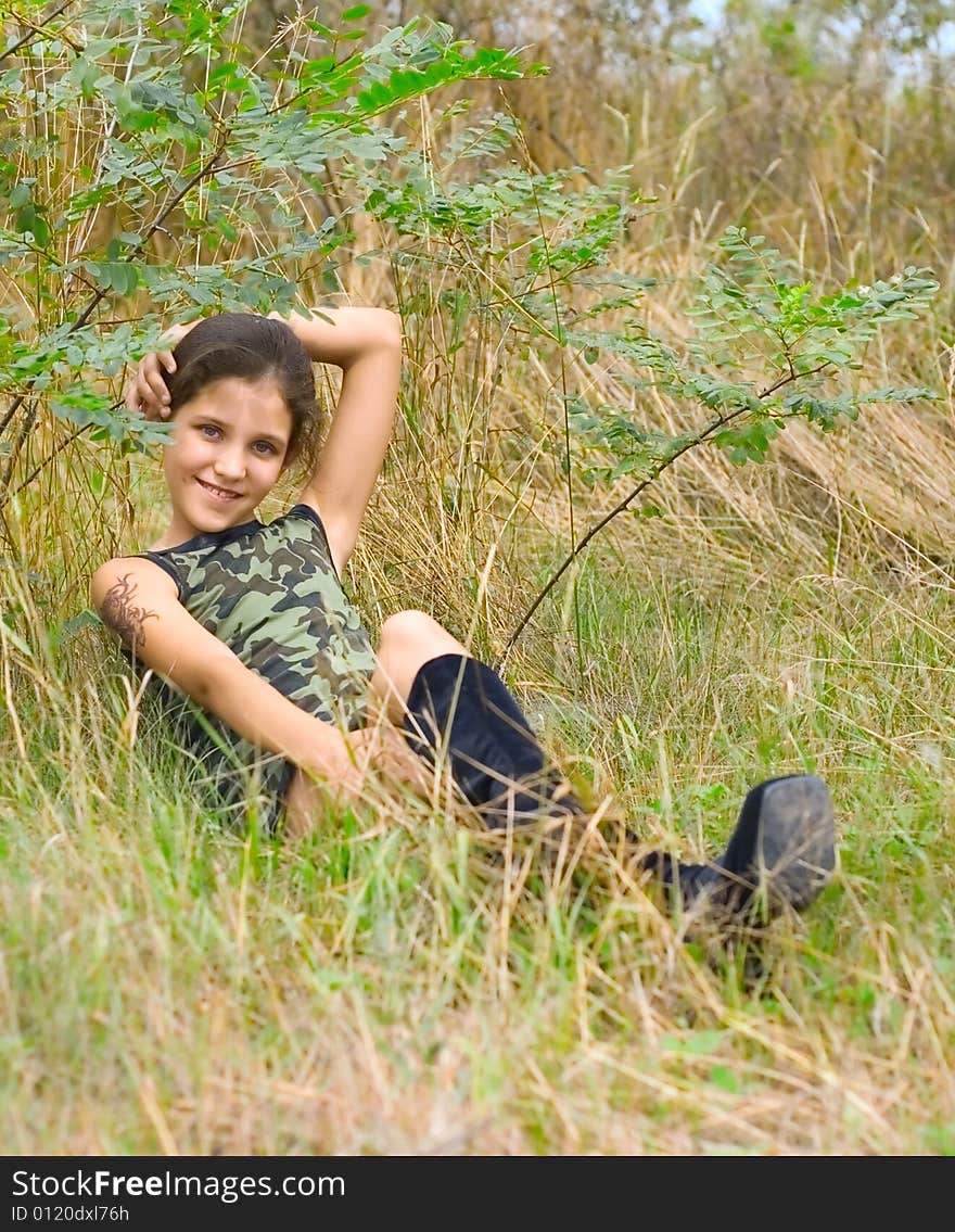 Girl on nature