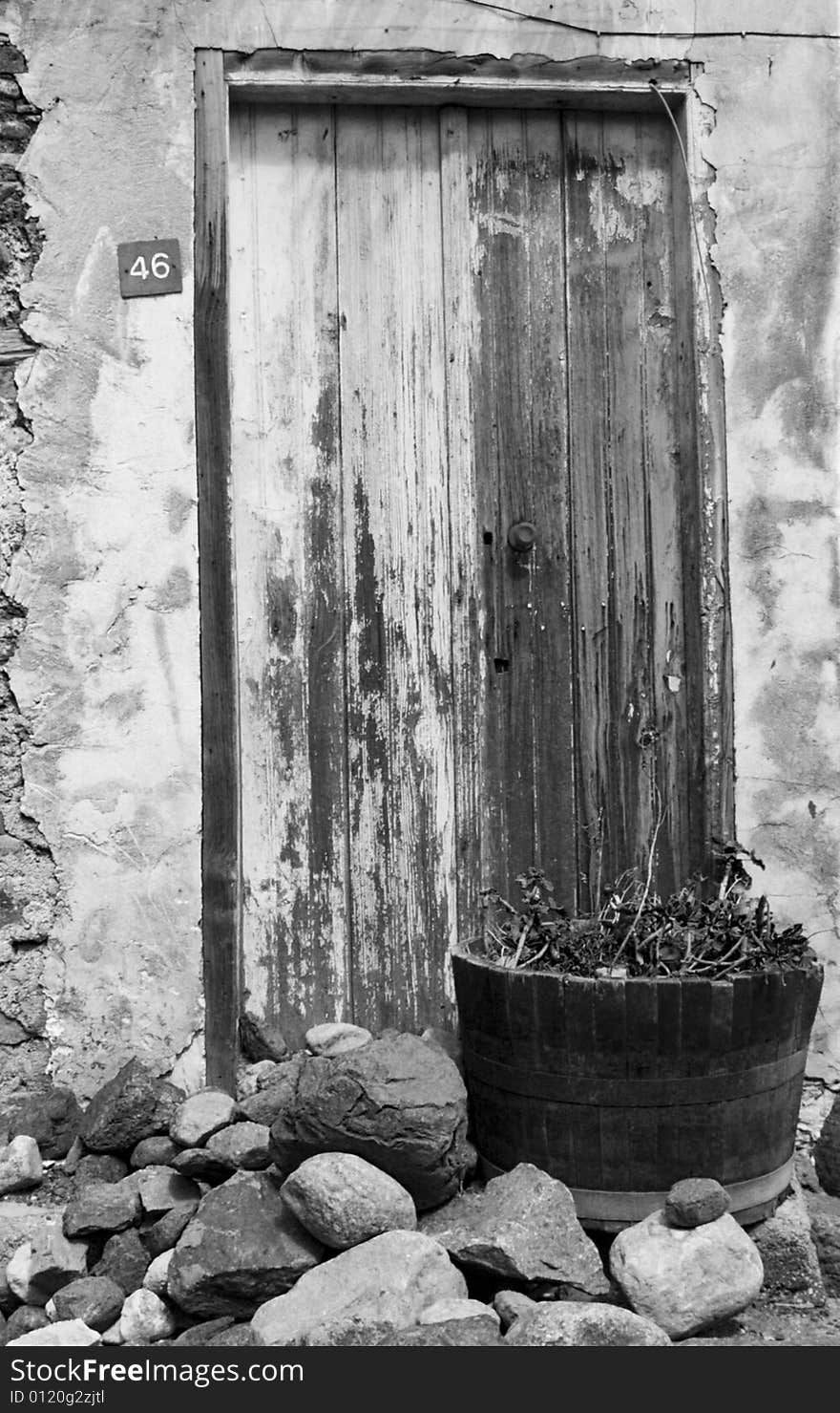 Old traditional Cyprus door in black and white. Old traditional Cyprus door in black and white