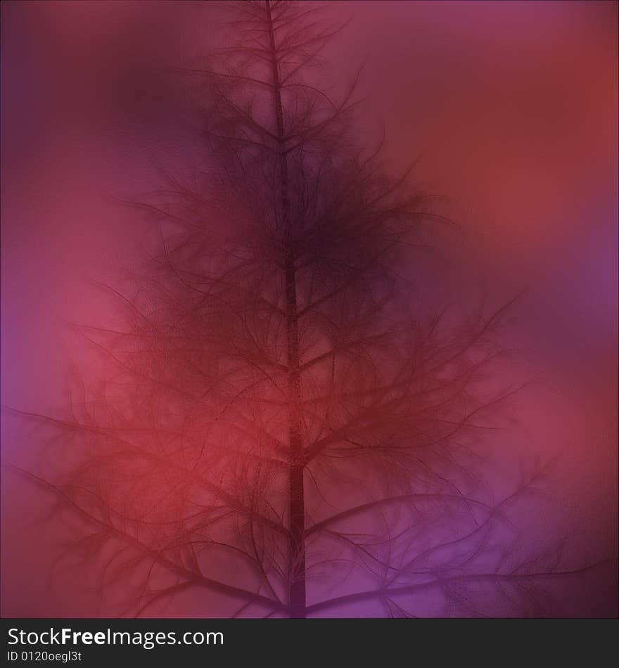 Image of a background with a pink texture and tree foreground. Image of a background with a pink texture and tree foreground