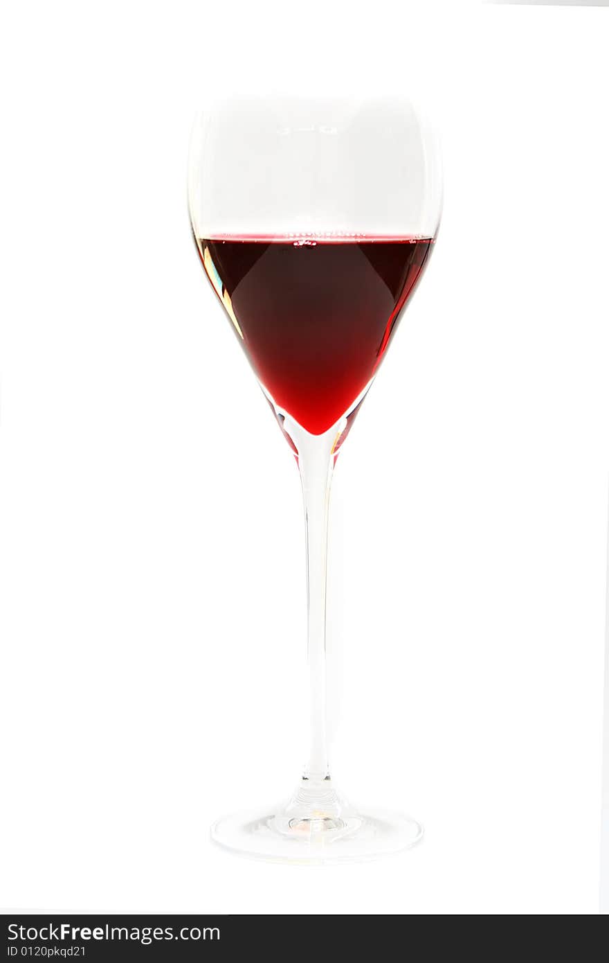 Glass with red wine