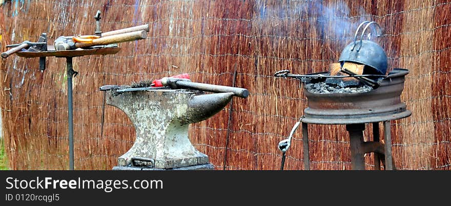 A shot of some tools used by the local blacksmith. A shot of some tools used by the local blacksmith