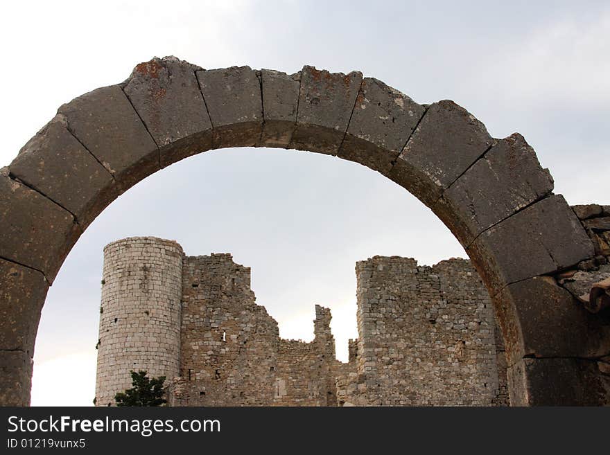 The ruins of a castle in Provence, France. The ruins of a castle in Provence, France