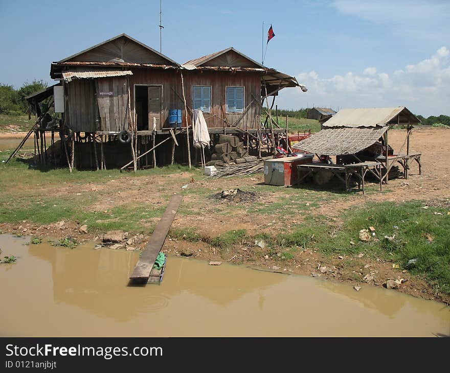 Asian River and Stilt House