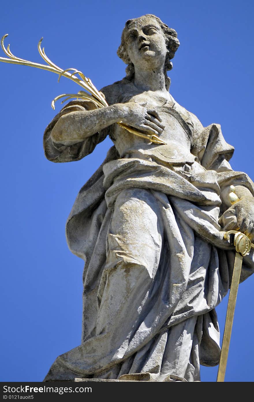 Classicistic  statue on the roof of Solothurns Cathedral. Classicistic  statue on the roof of Solothurns Cathedral