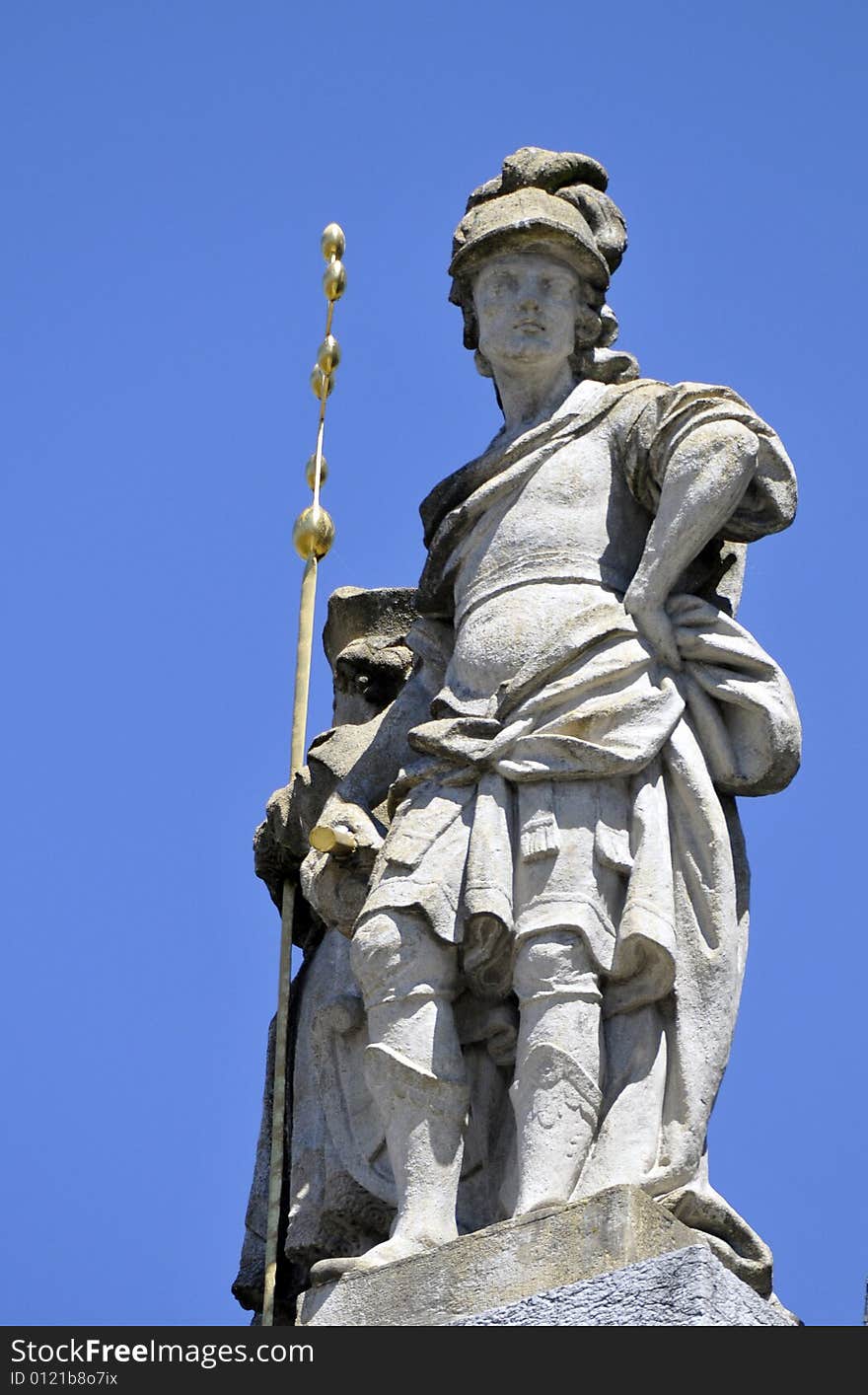 Classicistic  statue on the roof of Solothurns Cathedral. Classicistic  statue on the roof of Solothurns Cathedral