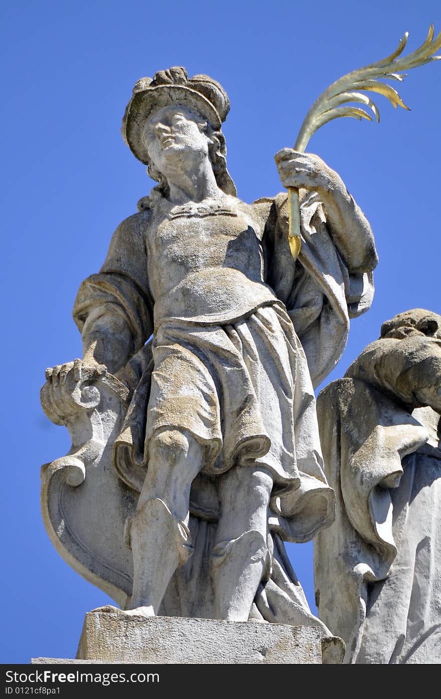 Classicistic  statue on the roof of Solothurns Cathedral. Classicistic  statue on the roof of Solothurns Cathedral