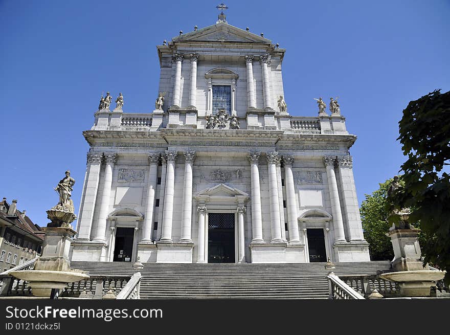 Classicistic cathedral in solothurn, switzerland. Classicistic cathedral in solothurn, switzerland