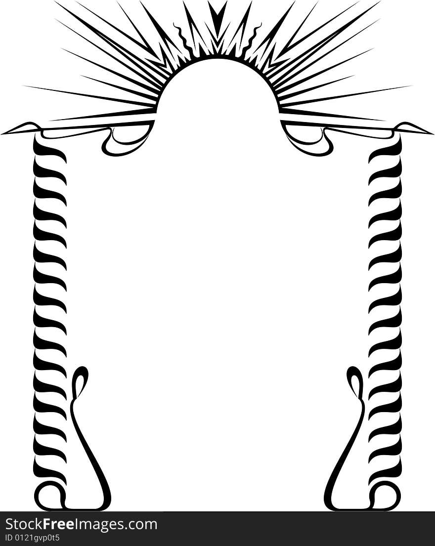 This is Ornament gate in vector, black and white