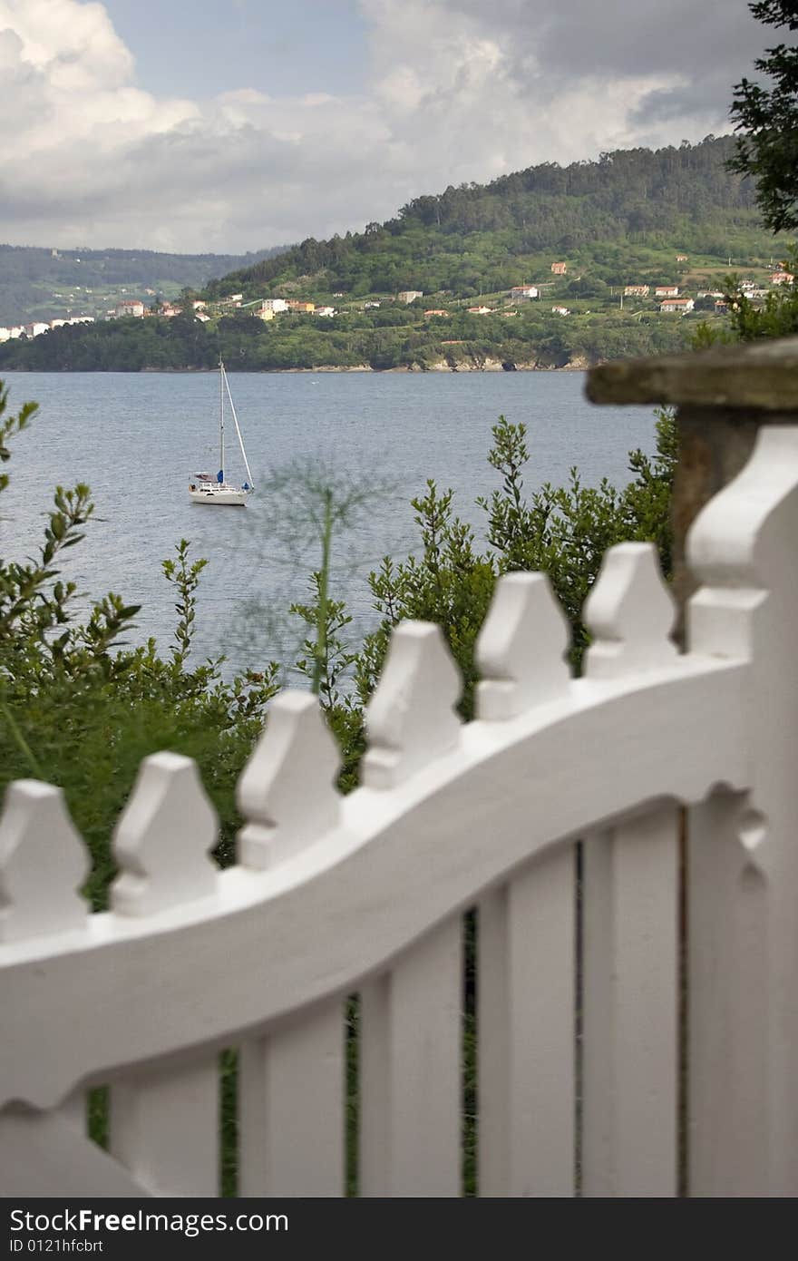 Maritime village from a fence