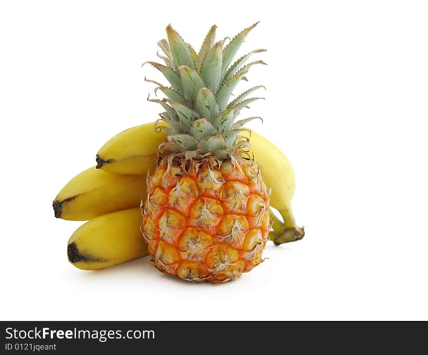 Banana and pineapple fruit