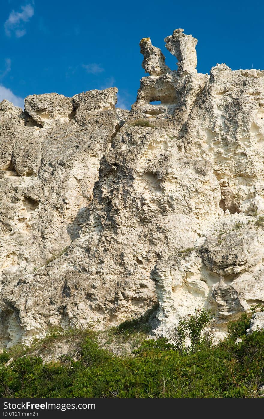 Sandstone cliffs at the sea coast, Crimea