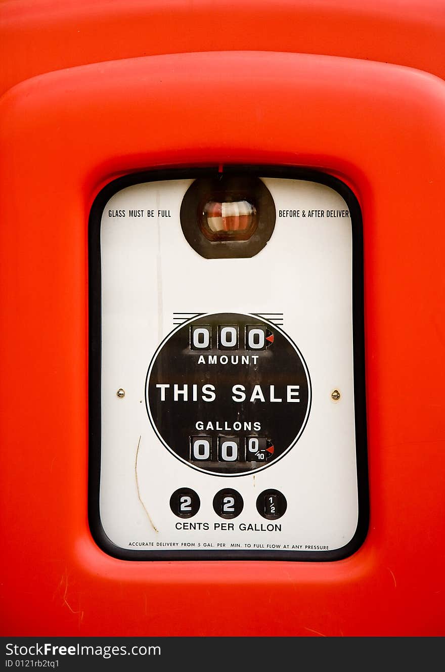 Close up of vintage gas pump