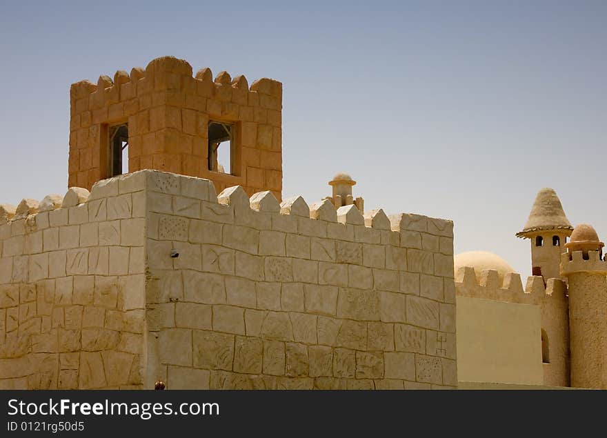 Castle tower in Africa, Tunisia.